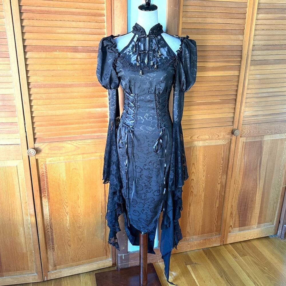 Devil Fashion Gothic Victorian Vkei Witchcore Dragon Mistress Pixie Hem Dress